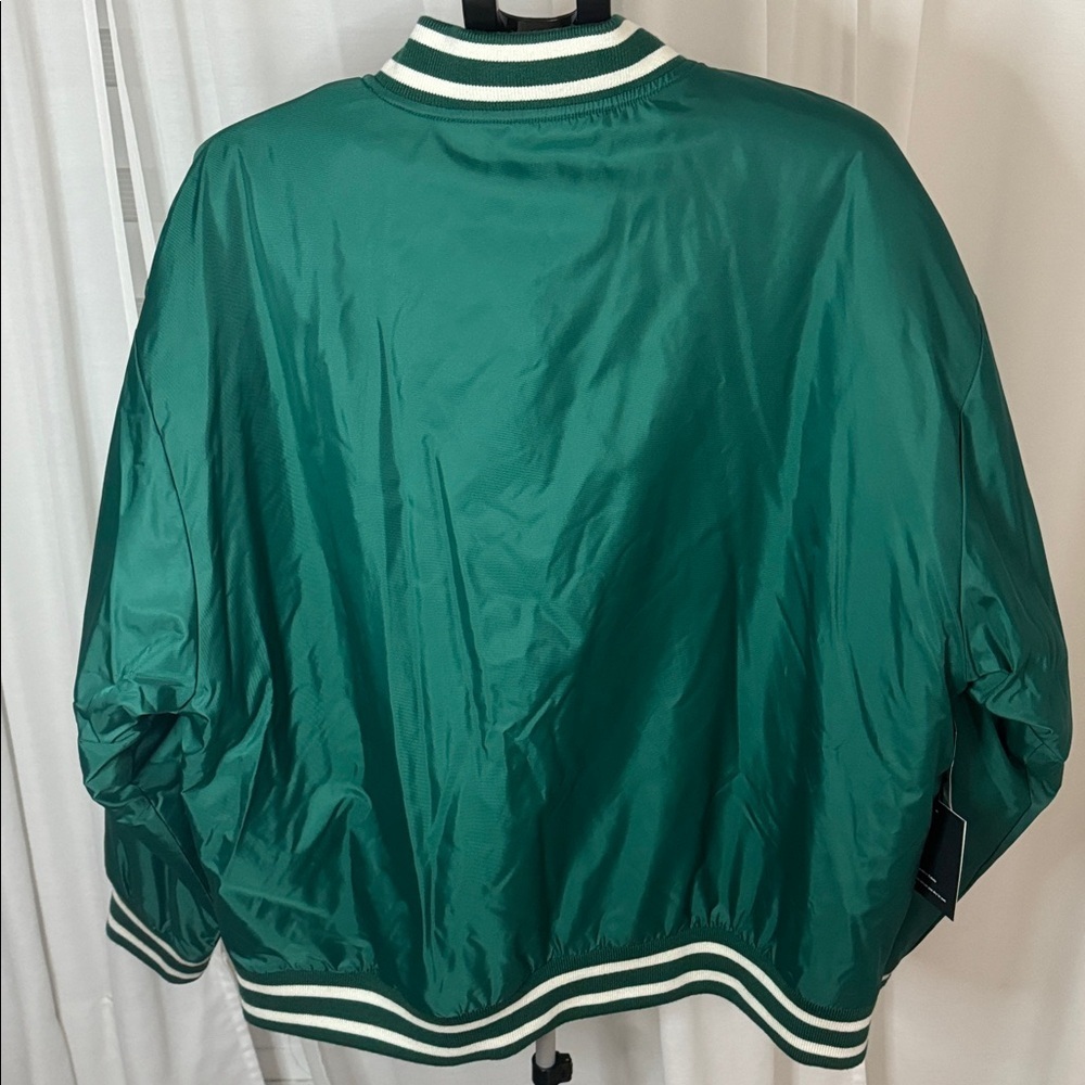 NWT TNA Aritzia Green Varsity Bomber Jacket Size 2xl Oversize Streetwear - Picture 3 of 8